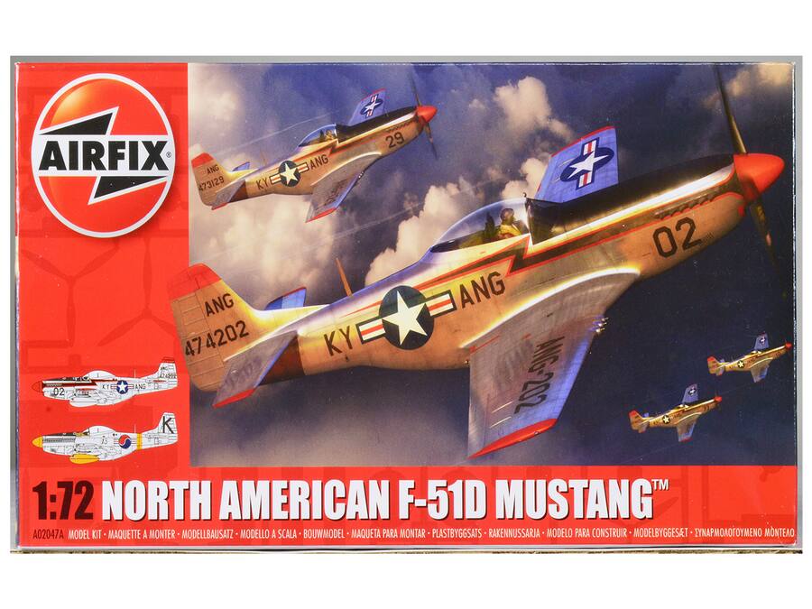 Airfix Kit P-51D Mustang Scala 1:72 - Modellismo Plastico Livello 1, 136x157 Mm