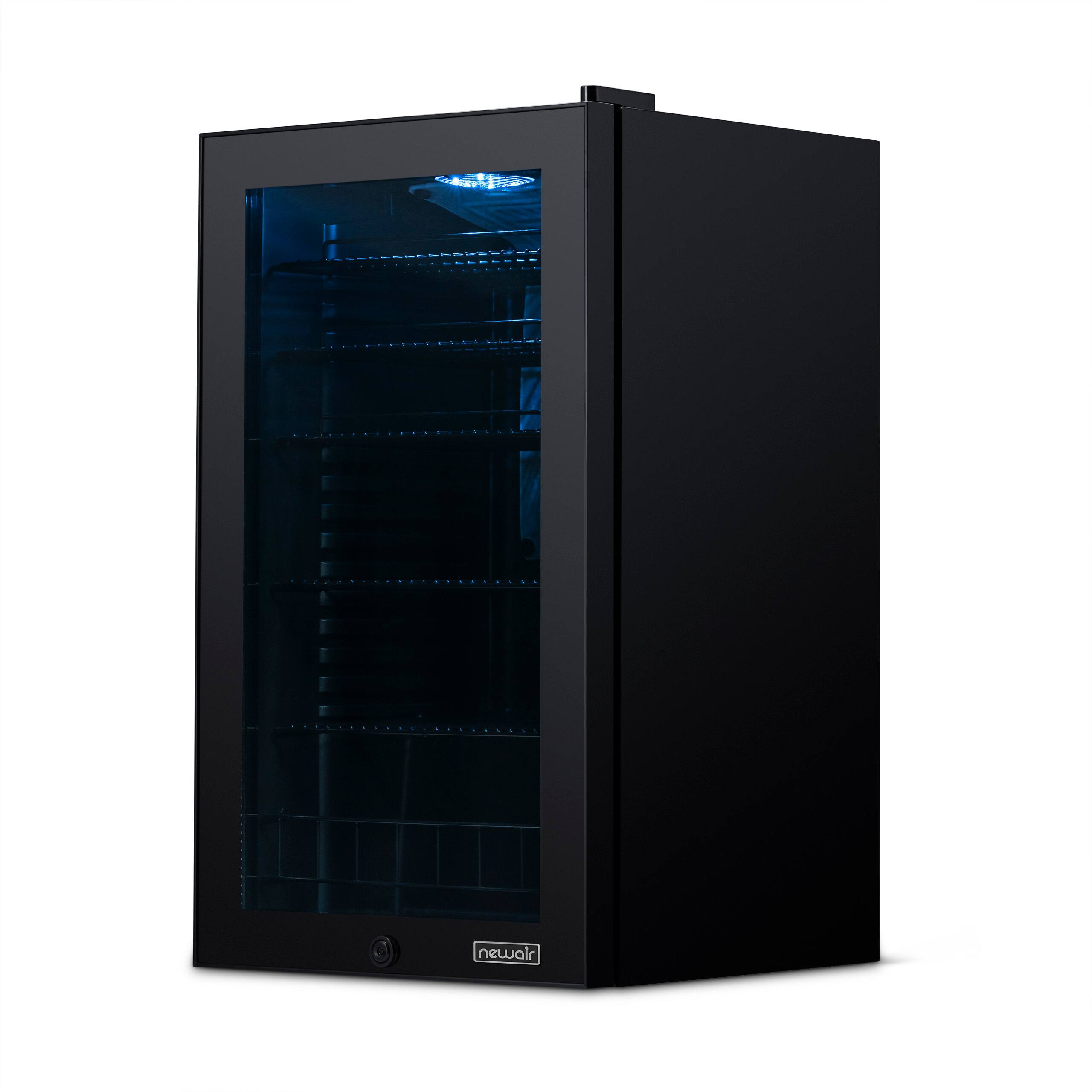 Alt View 17. NewAir - 126 Can Freestanding Beverage Fridge with 7 Temperature Settings and Adjustable Shelves - Onyx Black.