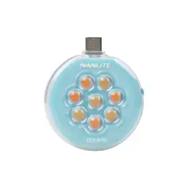 NANLITE - cookie Warm White USB-C Mini Round LED Light, Cyan Blue