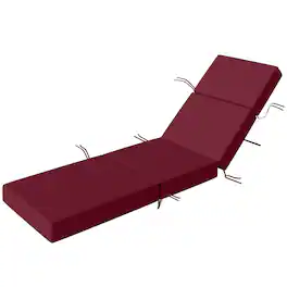 Outsunny - Lounge Cushion, 4" Thick Outdoor Lounge Chair Cushion with Ties for Patio - Red