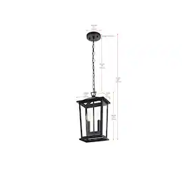 Elegant Lighting - Berks 7 inch Outdoor Pendant - Black
