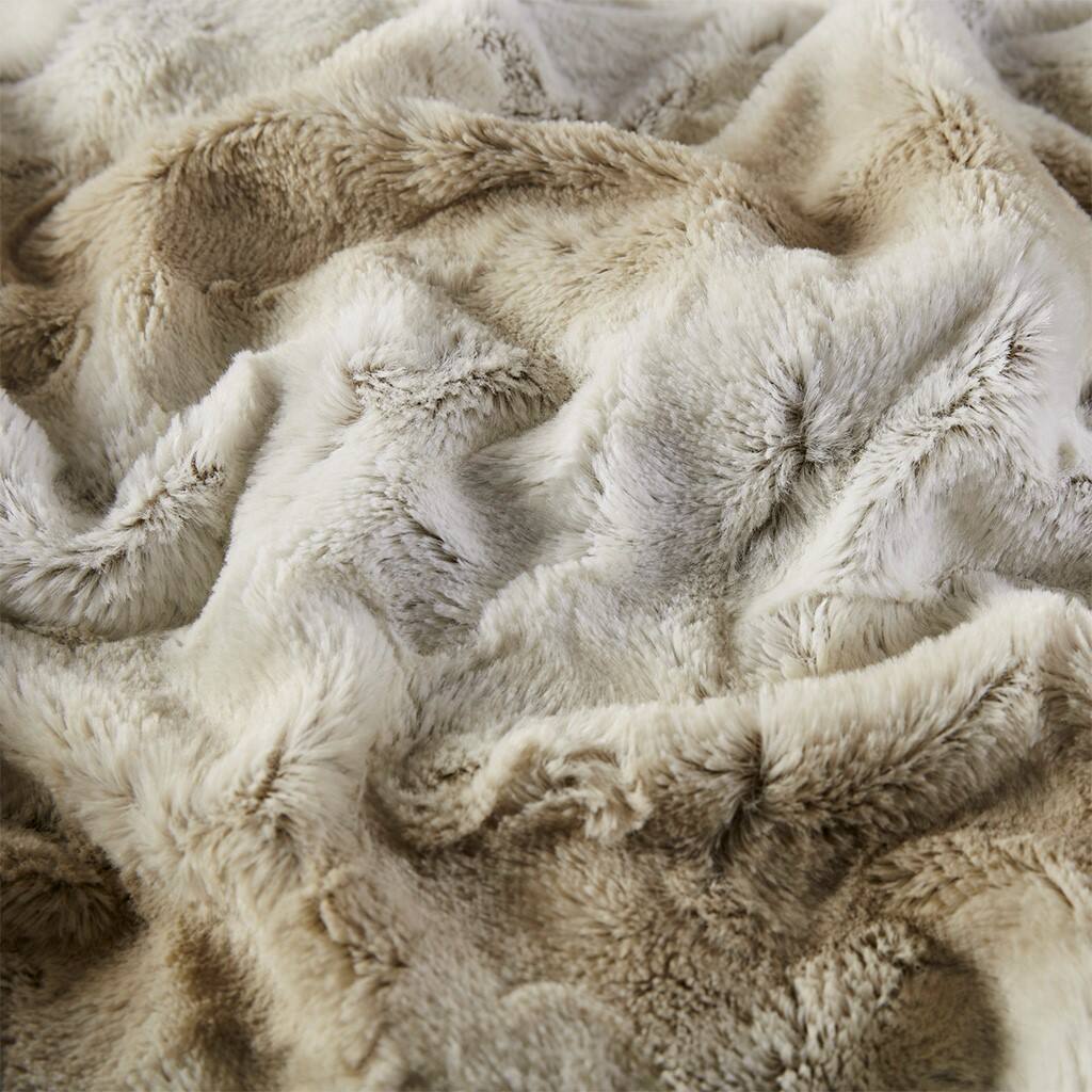 Alt View 5. Gracie Mills - Gracie Mills Shawn Brushed Faux Fur to Mink Oversized Throw - Sand.