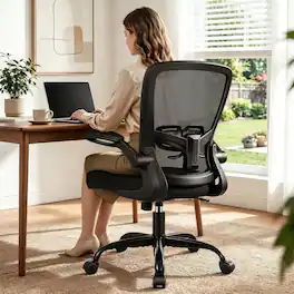 KERDOM - Office Chair for Conference Room - Ergonomic Desk Chair with Adjustable Lumbar Support, Swivel, Tilt, Breathable Mesh - Black