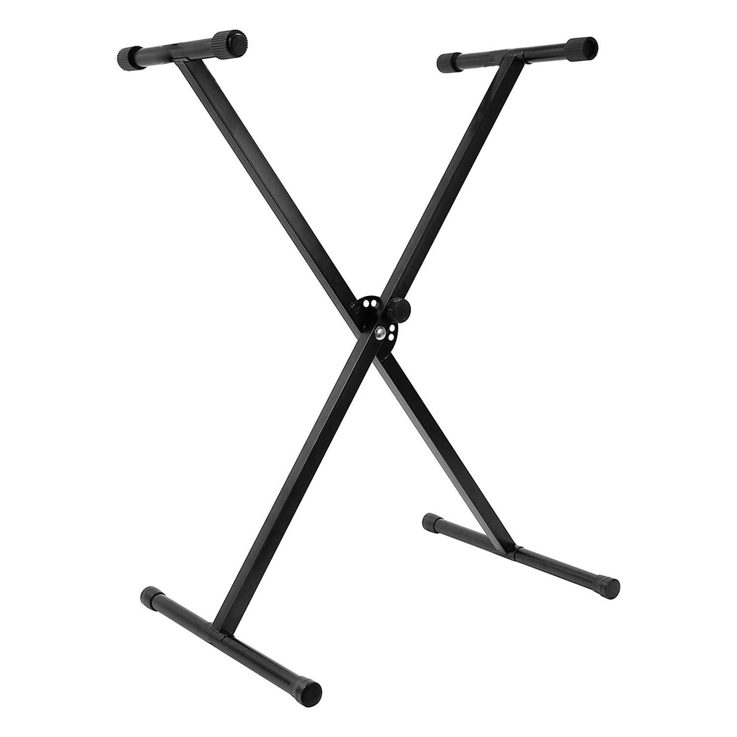 Front. 5 CORE - Keyboard Stand X Shape Height Adjustable Foldable Portable Key Board DJ Controller Stands - Black.