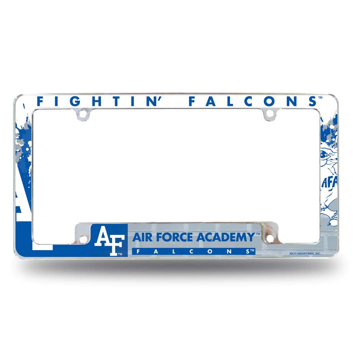 Rico Industries - Air Force Academy Falcons Chrome Metal License Plate Frame with Bold Full Frame Design - Multi