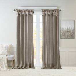 BreeBe - Twist Tab Lined Window Curtain Panel 50x108' - Pewter