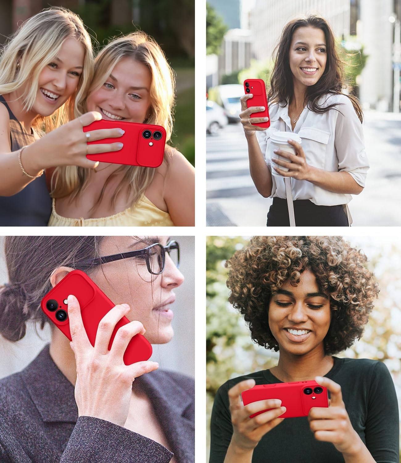 Alt View 4. FINEAK - iPhone 17 MagSafe Silicone Case with Integrated Camera Button - Red.