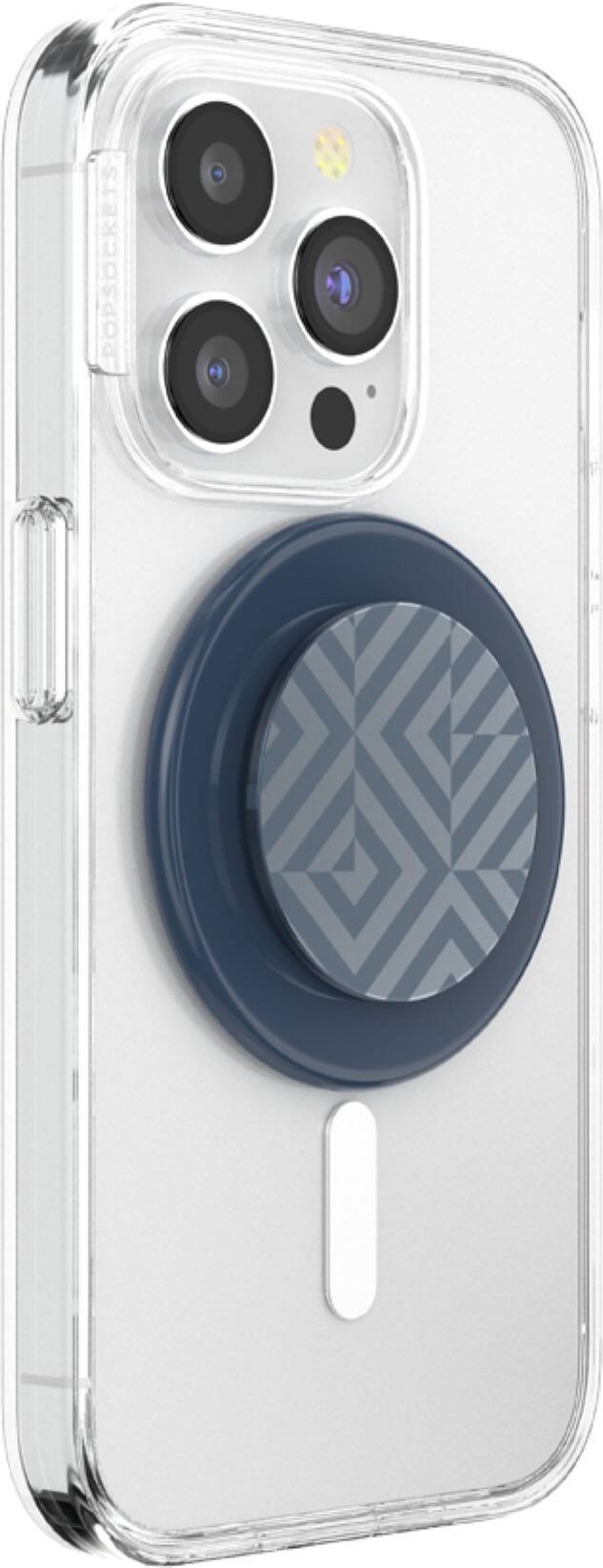 Angle. PopSockets - MagSafe PopGrip Universal Magnetic Grip & Stand with Adapter Ring for Cell Phones - Alum Tile.
