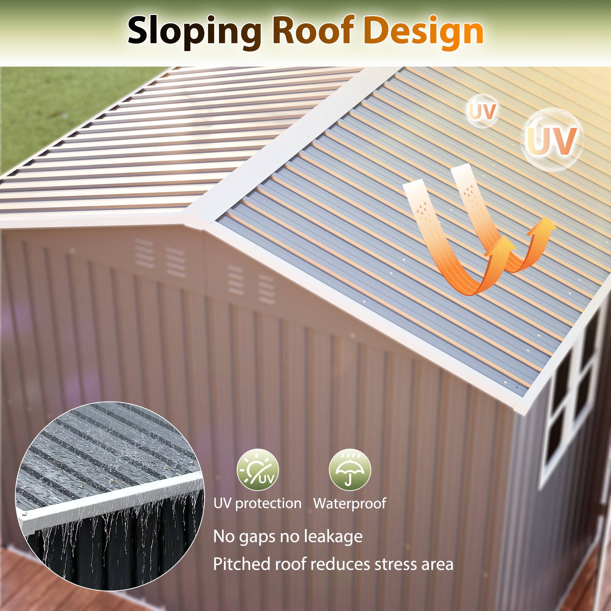 Sloping Roof Design

- UV protection
- Waterproof
- No gaps no leakage
- Pitched roof reduces stress area