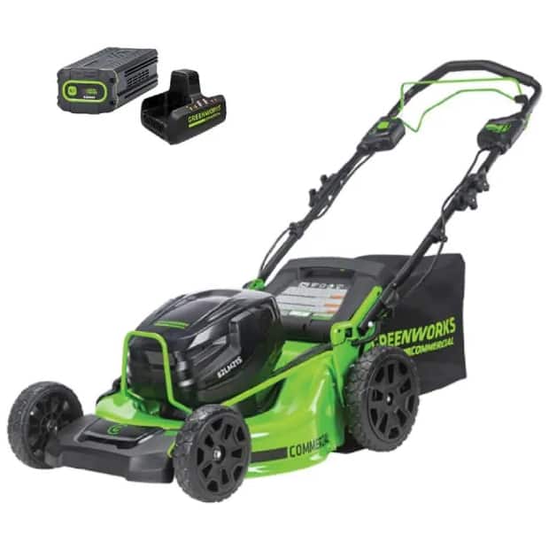 Greenworks - 82V 21" Self-Propelled Lawn Mower, 8.0Ah Battery and Dual Port Charger - Green