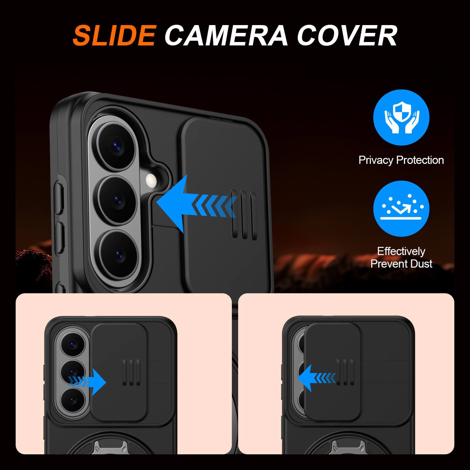 SLIDE CAMERA COVER

Privacy Protection

Effectively Prevent Dust