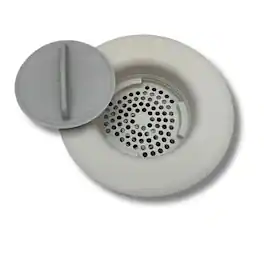 Flex Strainer - 2-in-1 Sink Drain Strainer & Stopper, Made in the USA, Universal Fits Most 3.5" Drains, Grey, 1-Pack - Gray