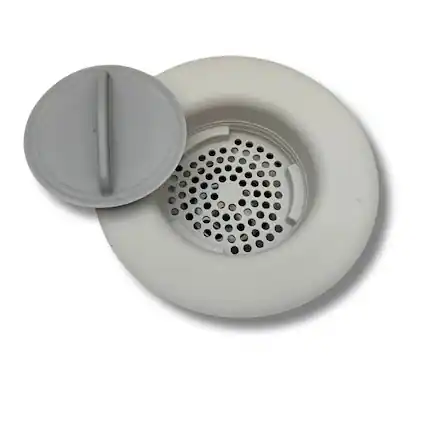 Front. Flex Strainer - Flex Strainer 2-in-1 Sink Drain Strainer & Stopper, Made in the USA, Universal Fits Most 3.5" Drains, Grey, 1-Pack - Grey.