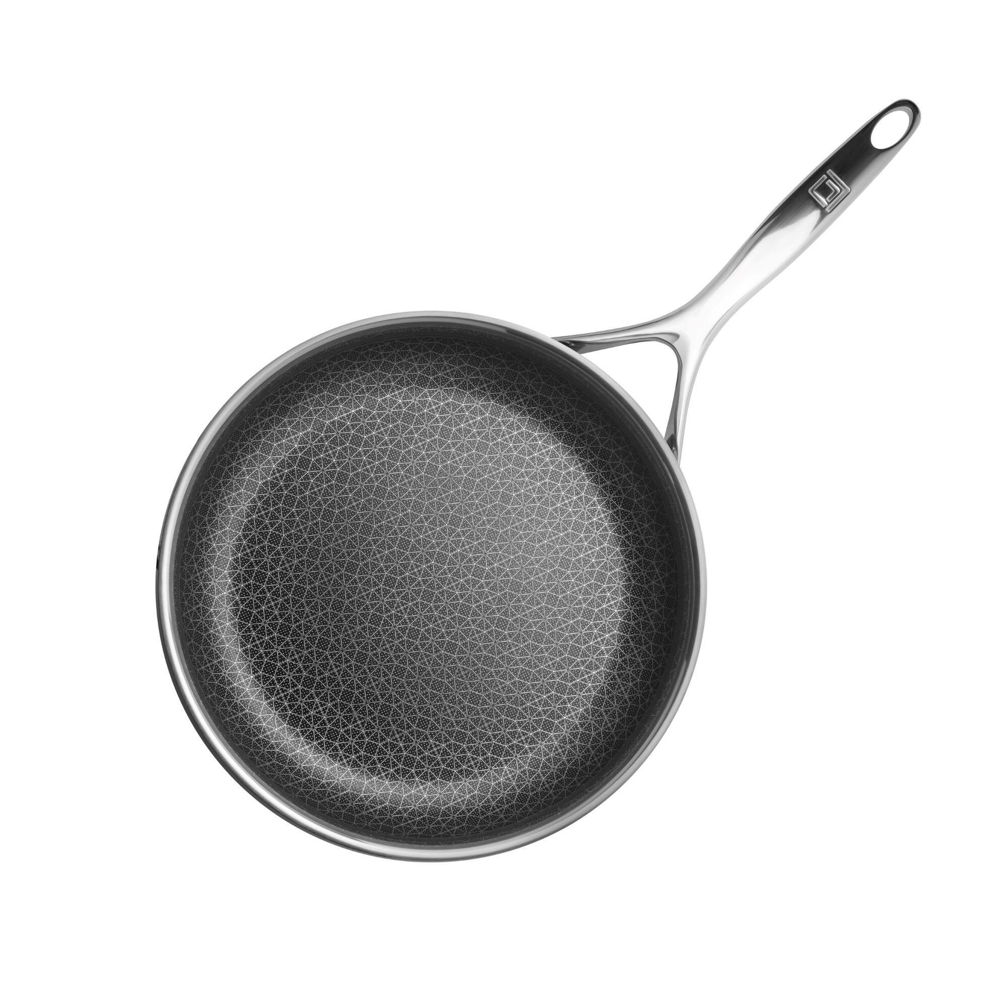 Alt View 4. Livwell Brands - DiamondClad™ 6pc Hybrid Nonstick Stainless Steel Frying Pan Set, Dishwasher Safe, PFOA-free – Silver/Black - Silver/Black.