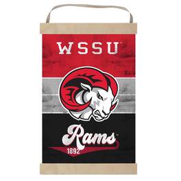 Jardine - Winston-Salem State Rams Retro Logo Banner Sign - Red