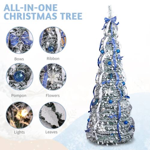 ALL-IN-ONE CHRISTMAS TREE

- Bows
- Ribbon
- Pompon
- Flowers
- Lights
- Leaves