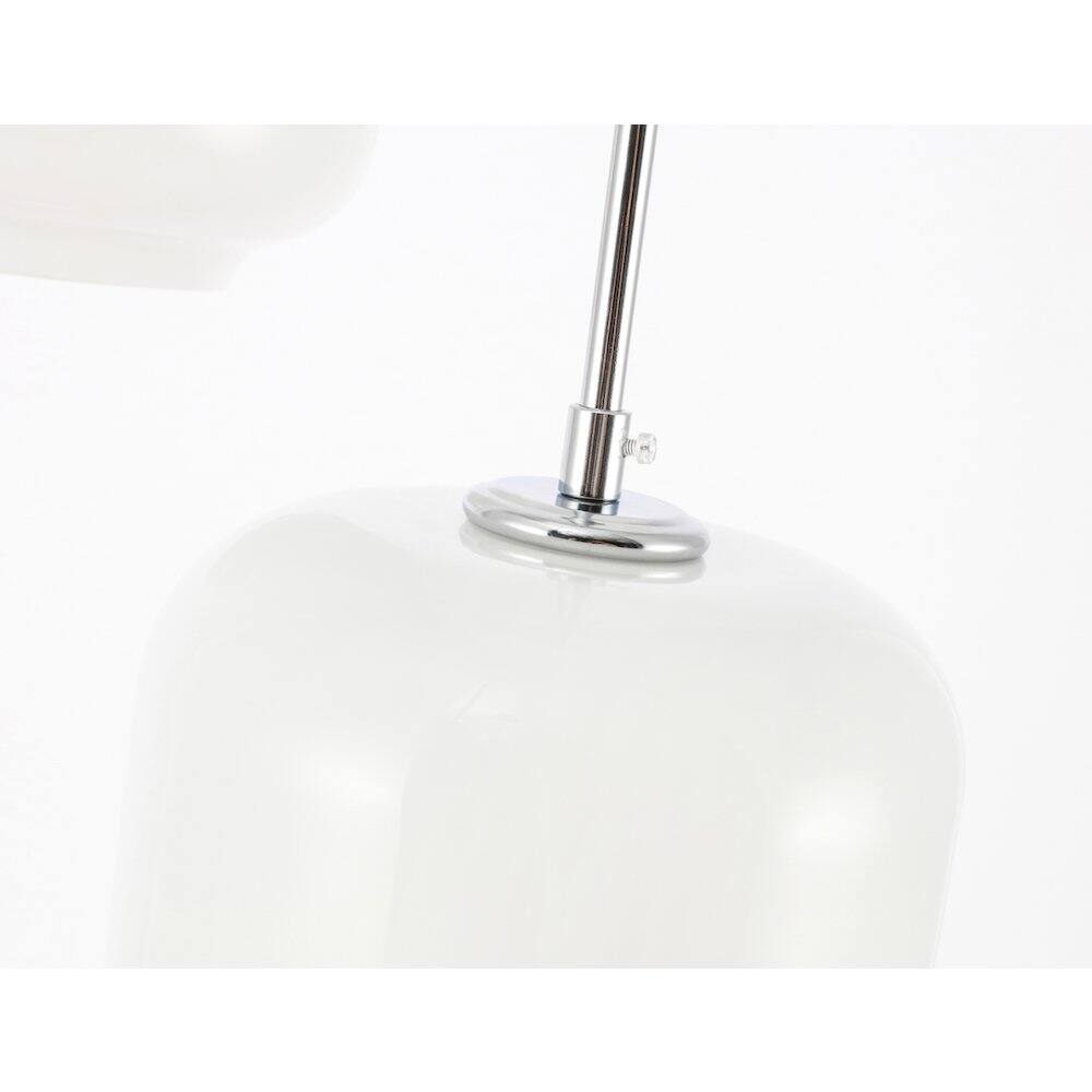 Back. Living District - Collier 3 Light Chrome And Frosted White Glass Pendant - Chrome And Frosted White Glass.
