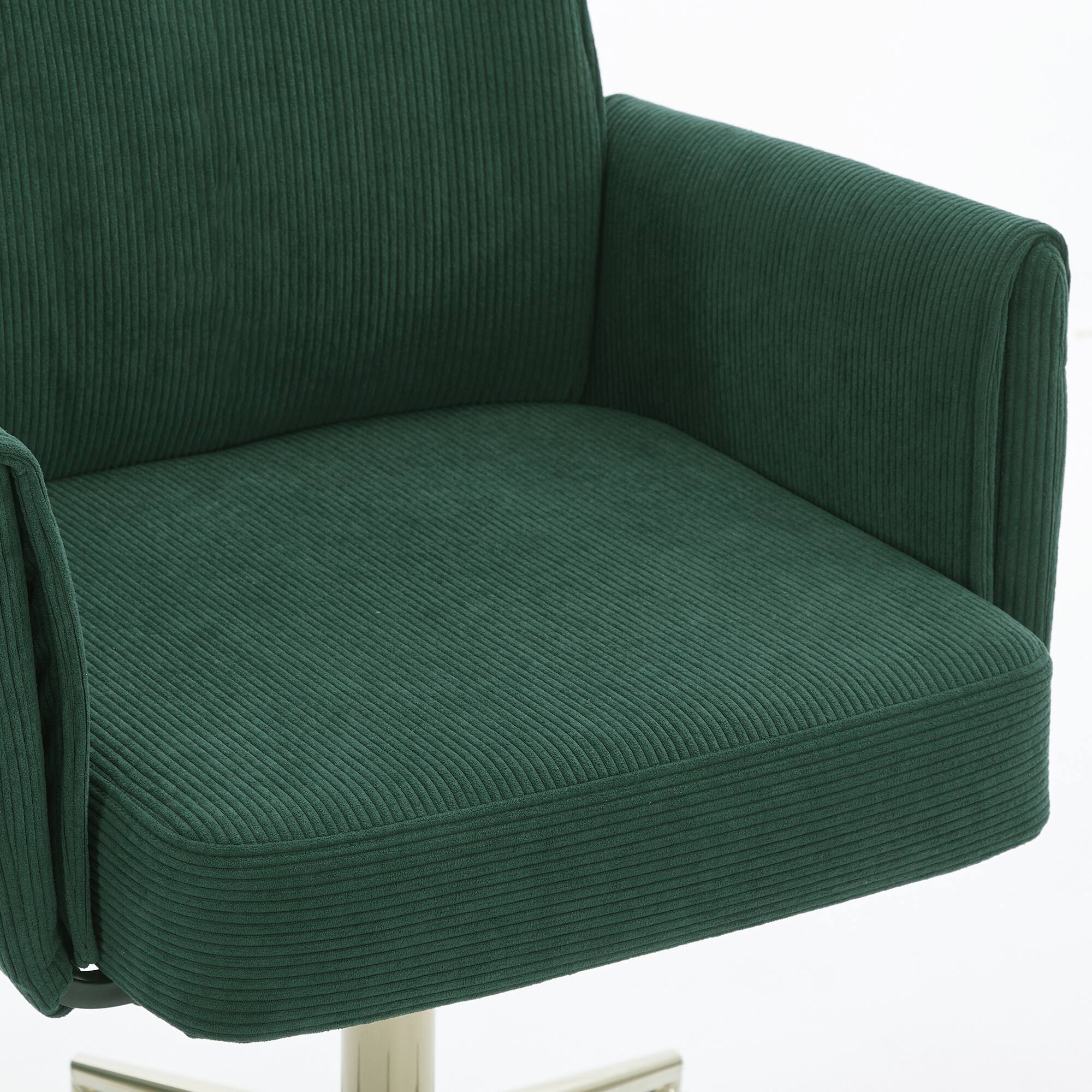Back. Forest'nSky - Green Mid-Back Liftable Office Chair, Ergonomic Striped Fabric Desk Chair for Work & Study - Green.