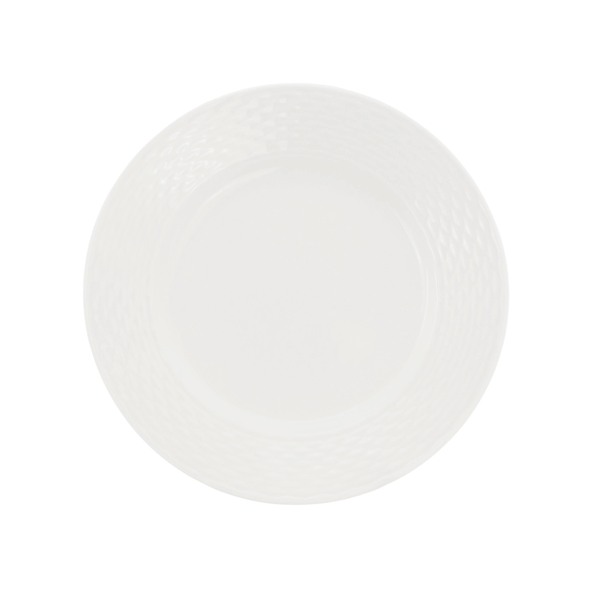 Angle. Elama - Elama Ophelia 6 Piece Stoneware Salad Plate Set in White - White.