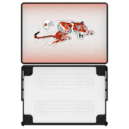 Front. Keyscaper - Cincinnati Bengals Linen MacBook Case - Pro 16 in - Multicolor.