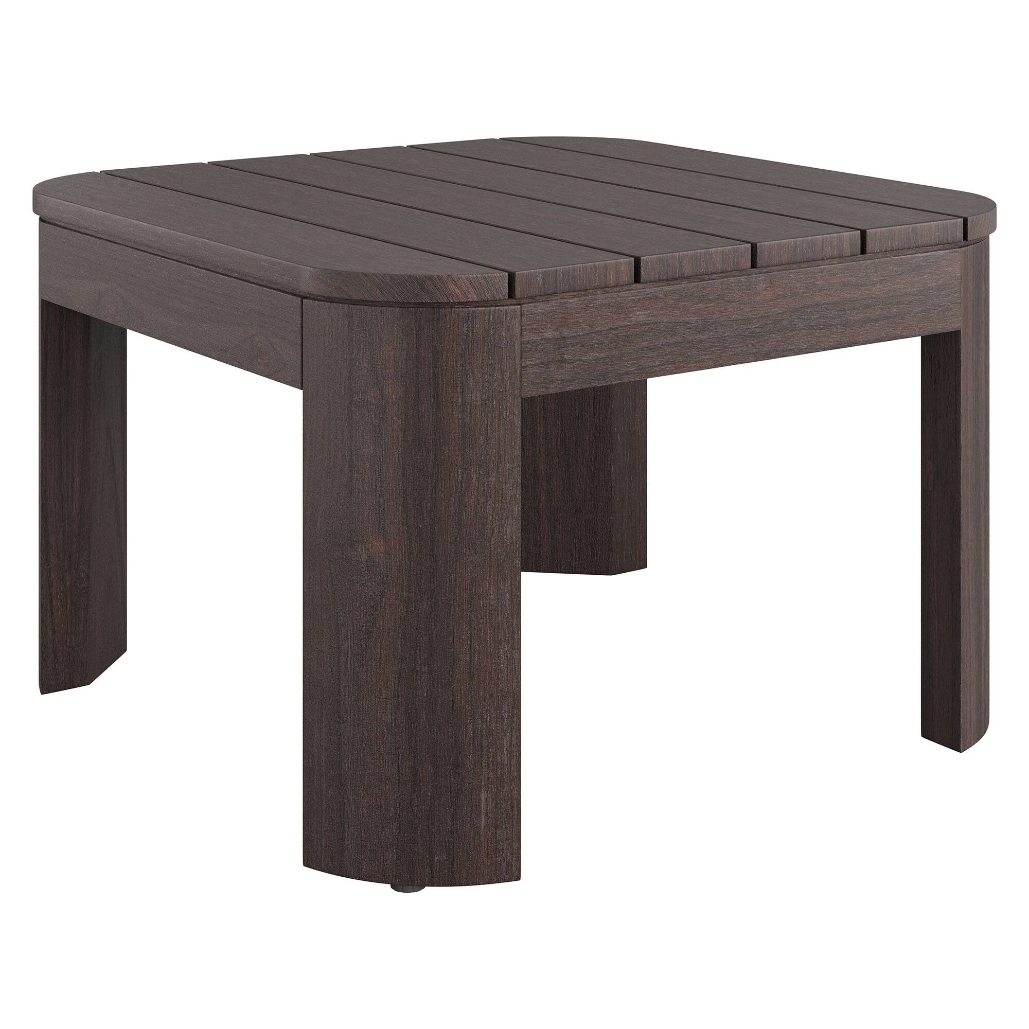 Angle. Modway - Kona Outdoor Teak Wood Side Table by Modway - Dark Brown.