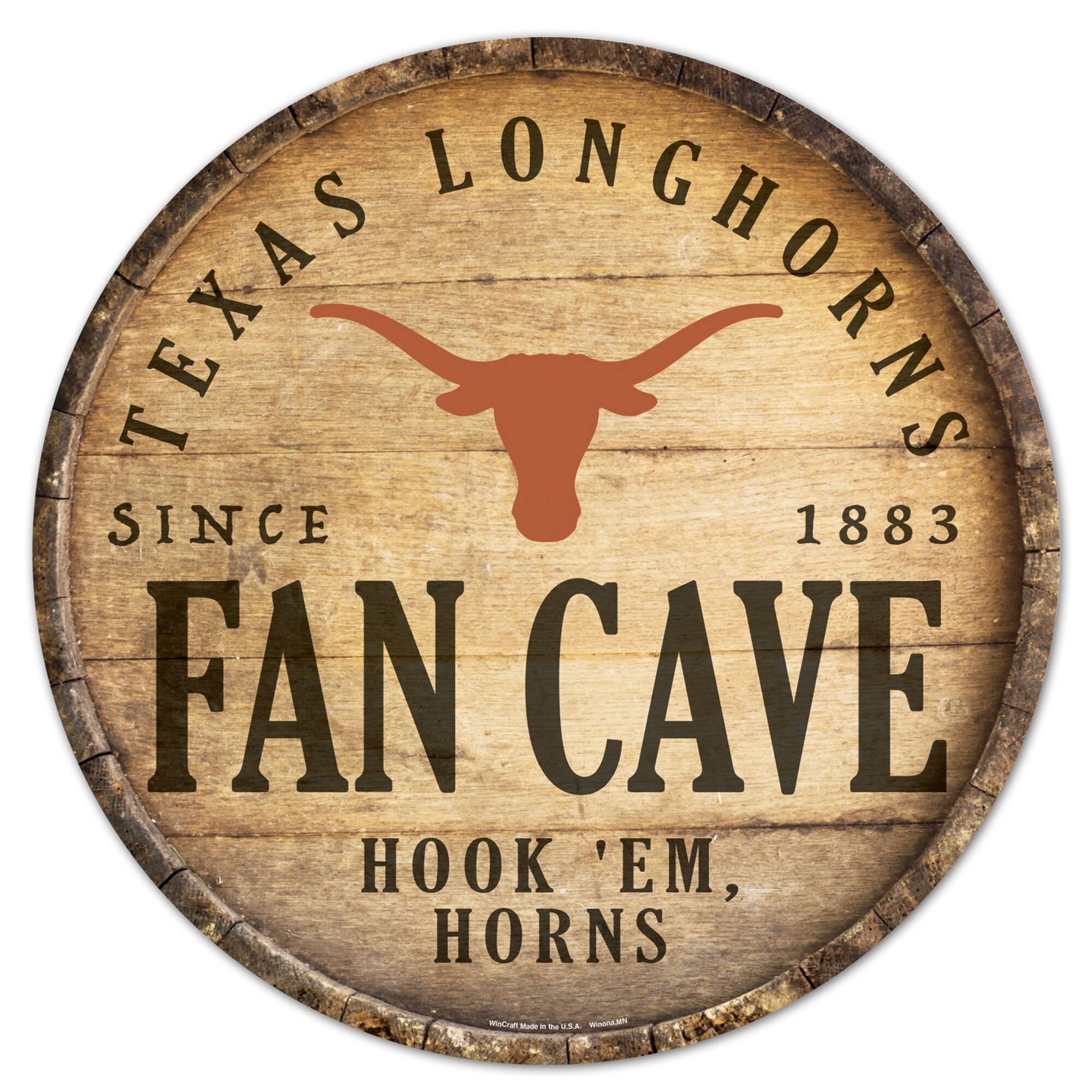 Texas Longhorns 14'' Circular Wood Sign