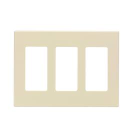 Leviton - Decora Plus 3 gang Polycarbonate Decorator Screwless Wall Plate 1 pk - Light Almond