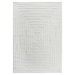 HTUTWOO - 5'3''x7'6'' Area Rug - Indoor Carpet, Modern Geometric Pattern, Non Shedding, for Bedroom, Kitchen, Living Room - Cream