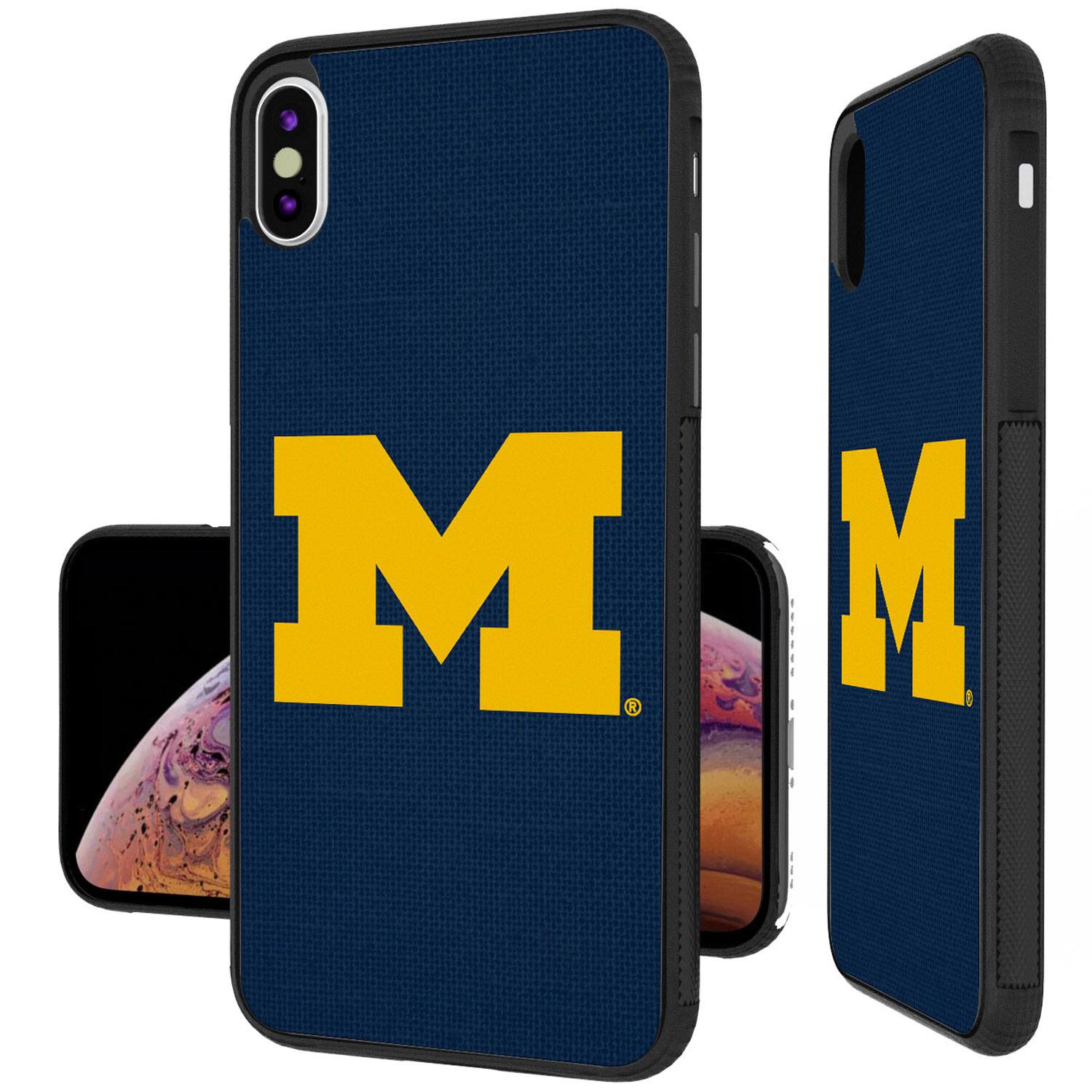 Alt View 3. Keyscaper - Michigan Wolverines iPhone Solid Design Bump Case - 14 - Multicolor.