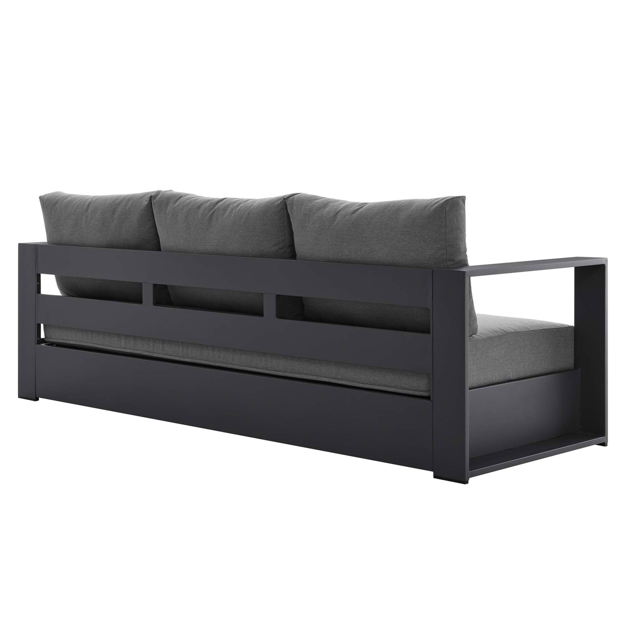 Alt View 2. Modway - Tahoe Outdoor Patio Powder-Coated Aluminum Sofa by Modway - Gray Charcoal.