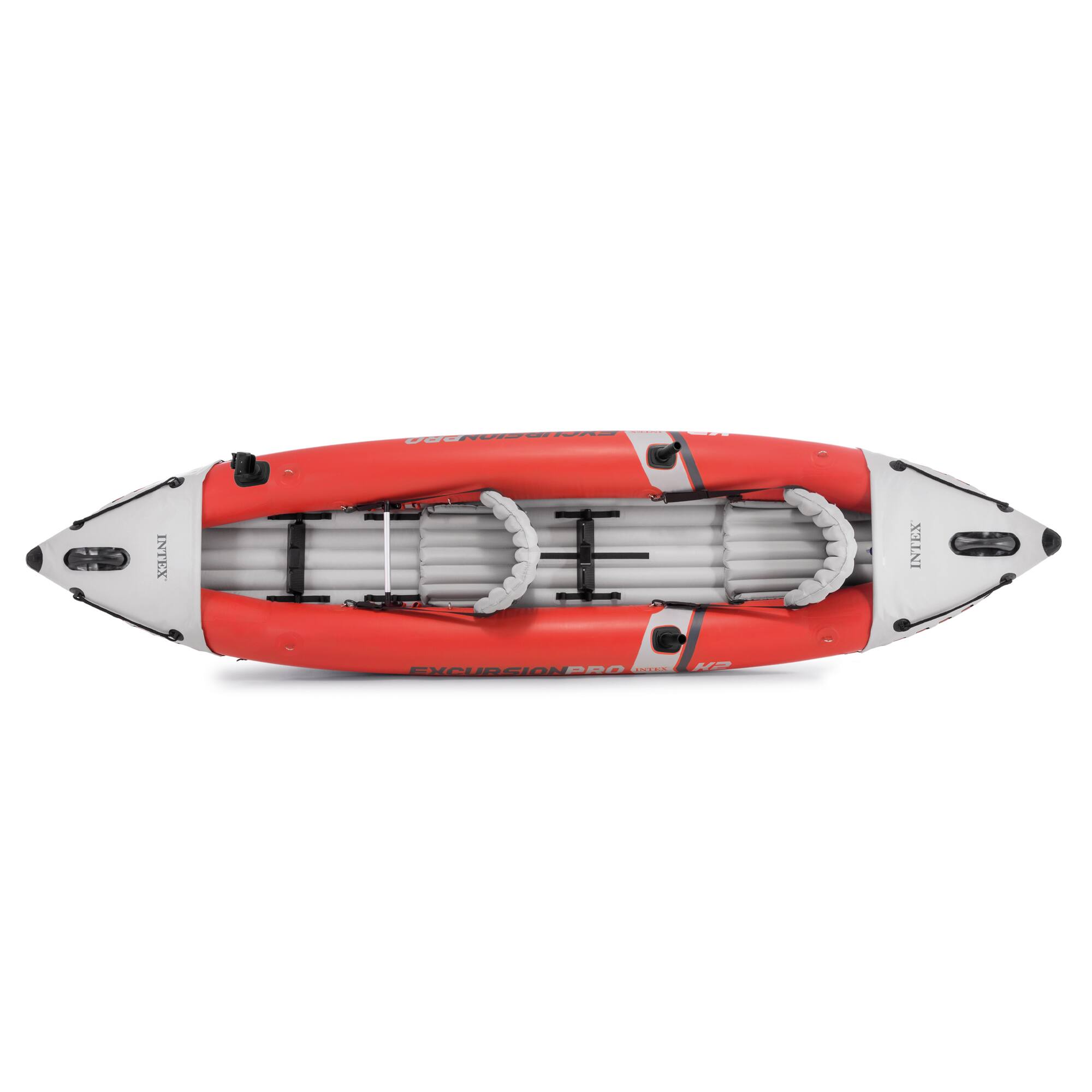 Alt View 11. Intex - Excursion Pro Inflatable 2 Person Vinyl Kayak with 2 Oars and Pump - Red.