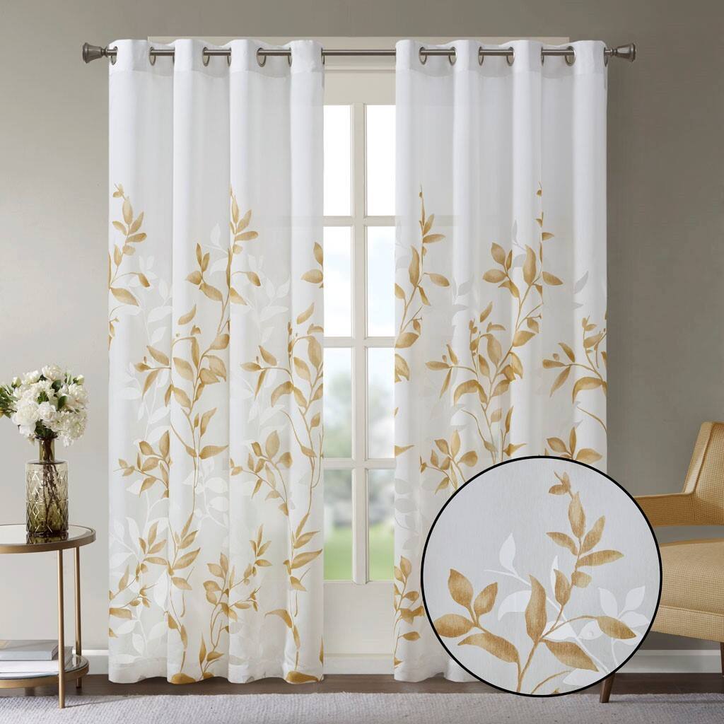 Angle. BreeBe - Burnout Printed Curtain Panel - Multicolor.