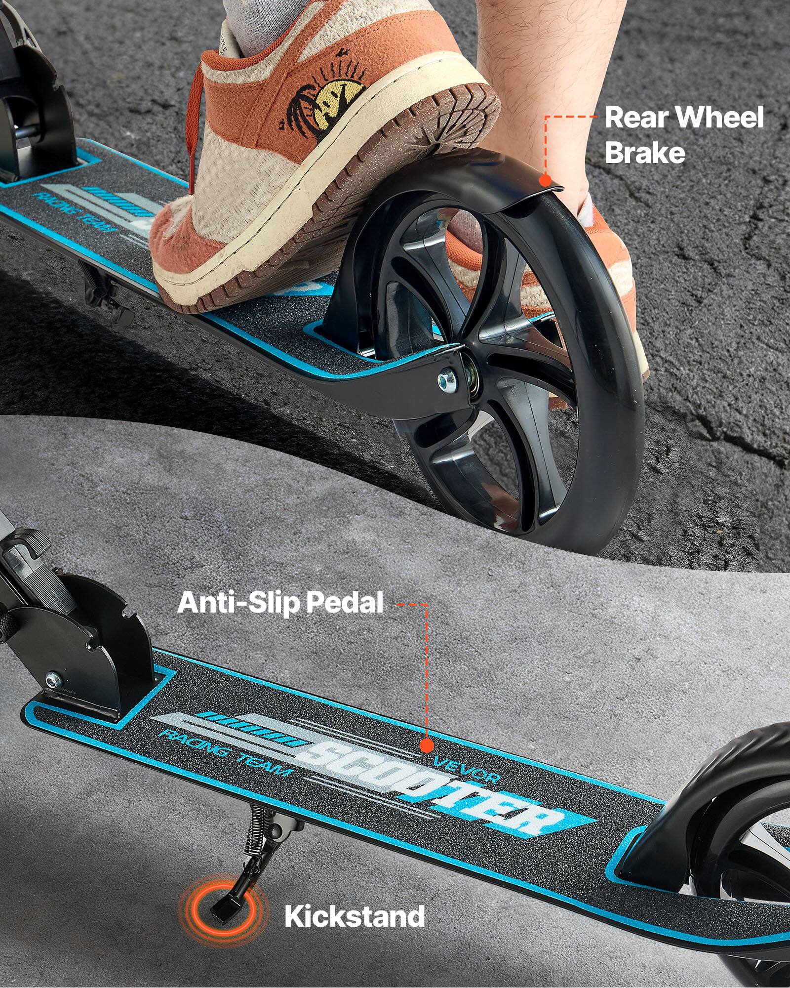 RAOG 76441 Rear Wheel Brake Anti-Slip Pedal T T RACING TEAM VEVOR SCOOTER Kickstand