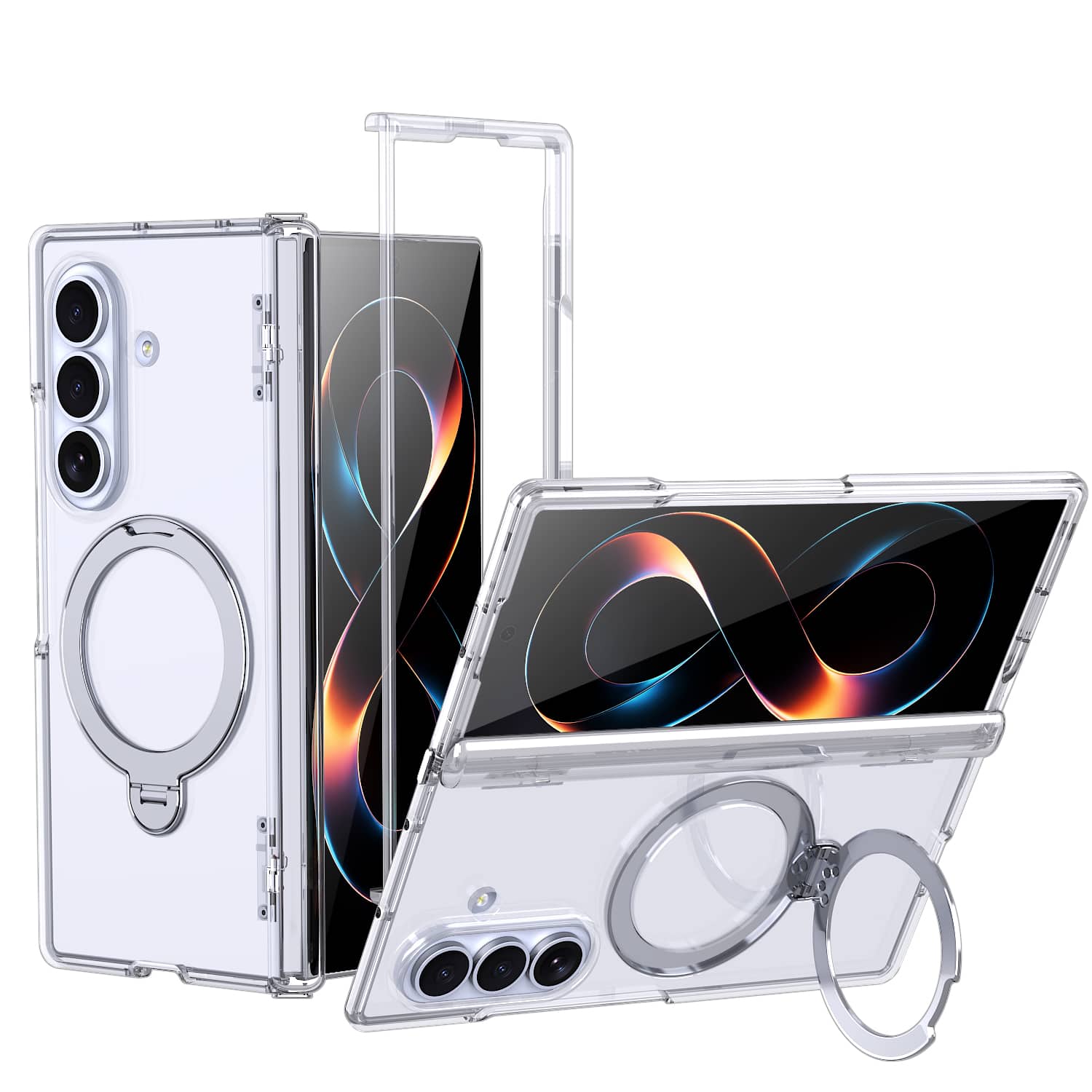Dteck - Magnetic Case for Samsung Galaxy Z Fold8 Ultra with Ring Stand, Frosted Shockproof Auto Spring Hinge Protective Cover - Clear price history on PriceWatchPro