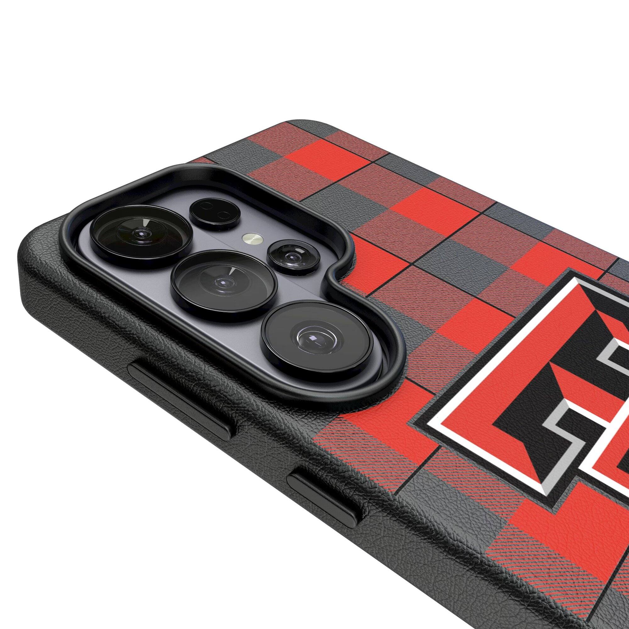 Alt View 2. Keyscaper - Texas Tech Red Raiders Plaid Galaxy Magnetic Bump Case - S25 Ultra - Black.