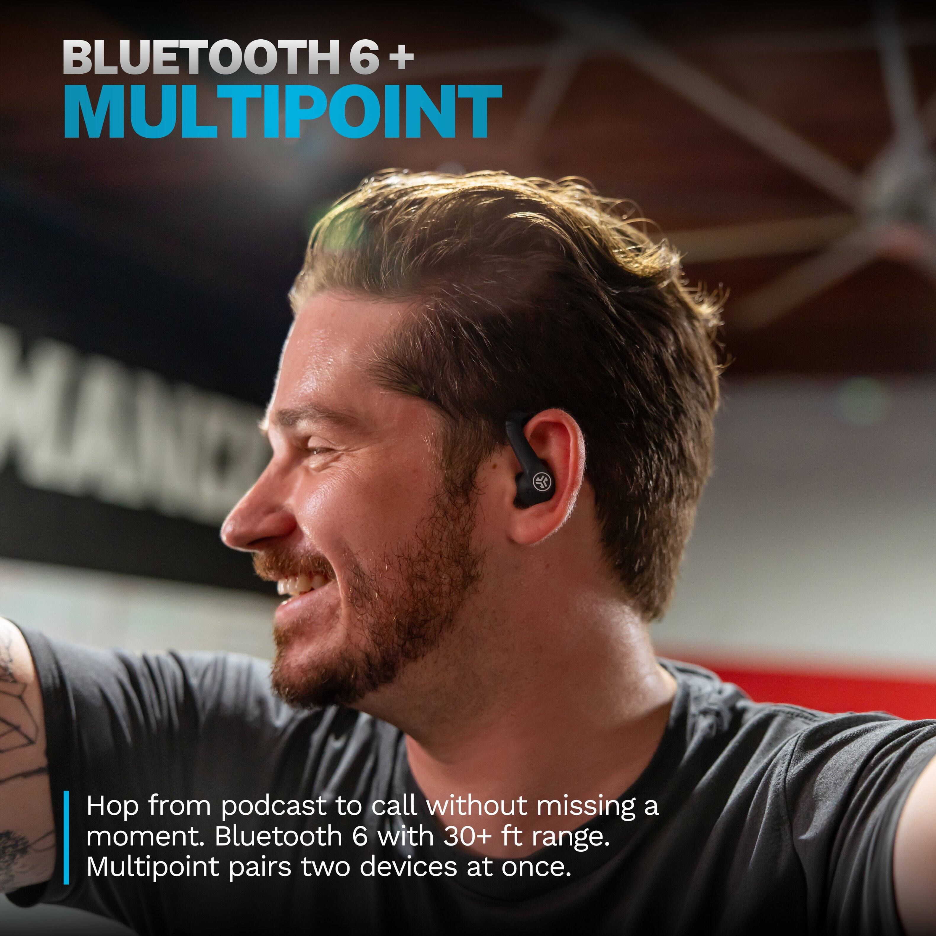 BLUETOOTH 6 + MULTIPPOINT

Hop from podcast to call without missing a moment. Bluetooth 6 with 30+ ft range. Multipoint pairs two devices at once.
