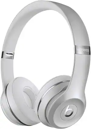 Front. Beats - Beats Solo3 Wireless On-Ear Headphones - Silver (Latest Model) - Silver.