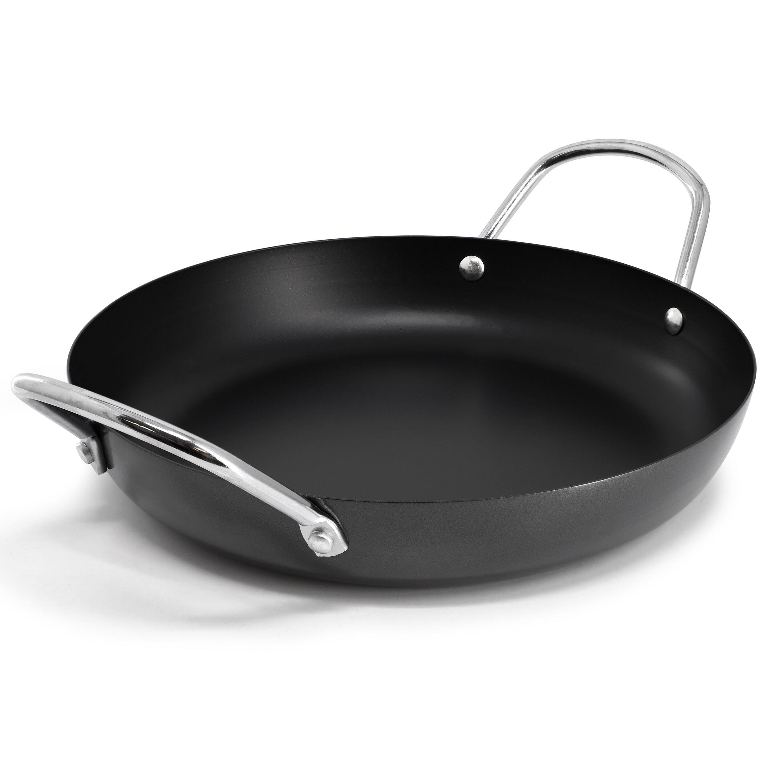 Alt View 1. Oster - Oster Smithfire 11 Inch Nonstick Carbon Steel Paella Pan in Dark Gray - Grey.