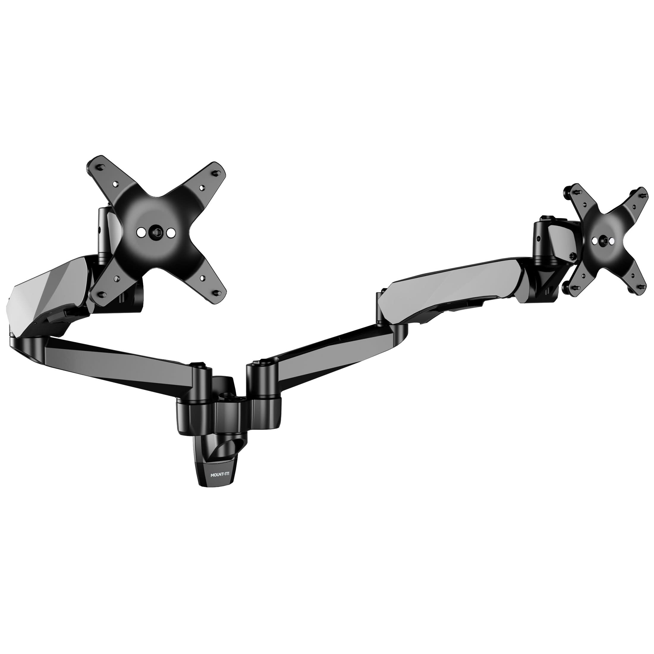 Alt View 8. Mount-It! - CLiX Series Dual Monitor Wall Mount with Gas Spring Arms, Full Motion, 13"-32", Black - Black.
