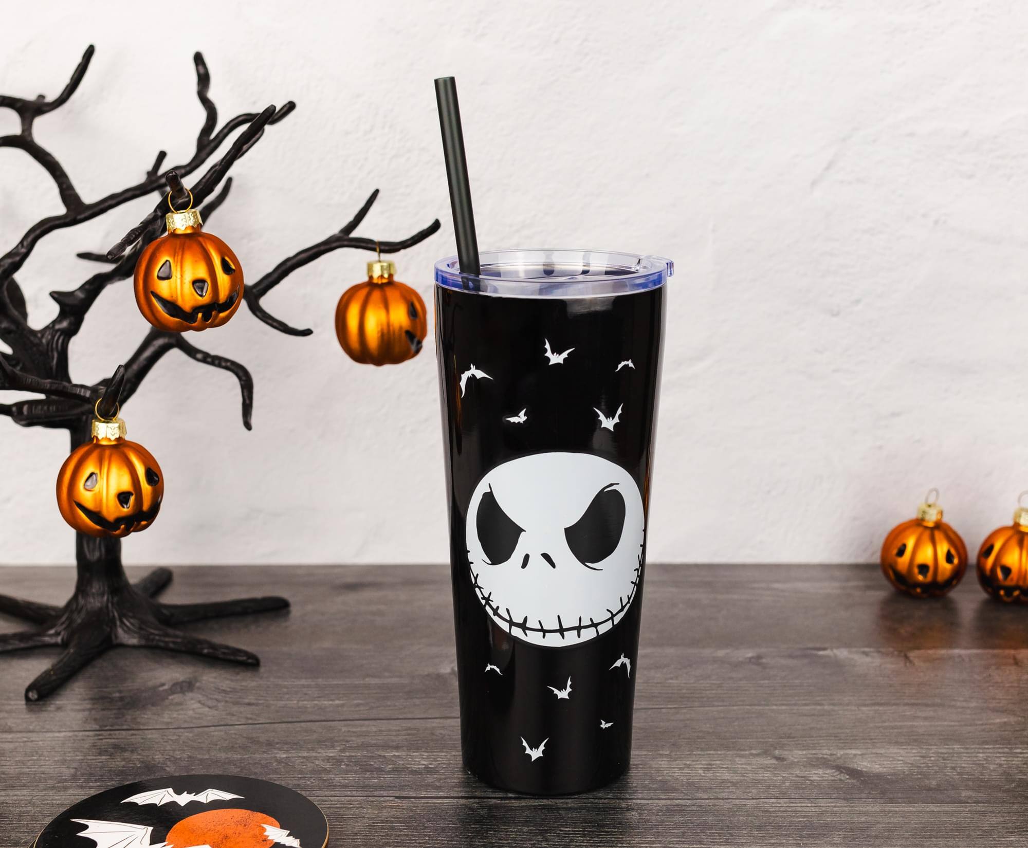 Alt View 2. Disney - Disney The Nightmare Before Christmas "Seriously Spooky" Stainless Steel Tumbler - Black.