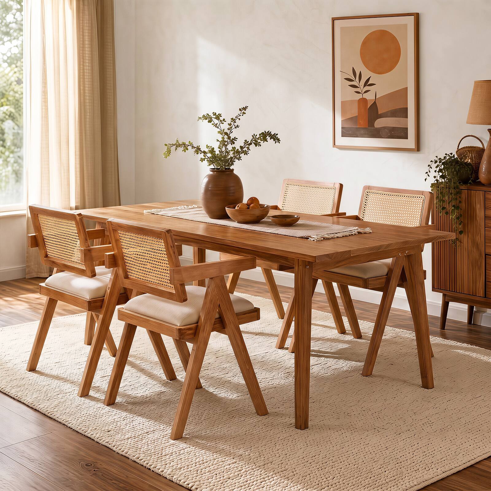 Alt View 4. Costway - Set of 2 Rattan Accent Chairs Leathaire Dining Chairs Modern Living Room Chairs - White + Natural.