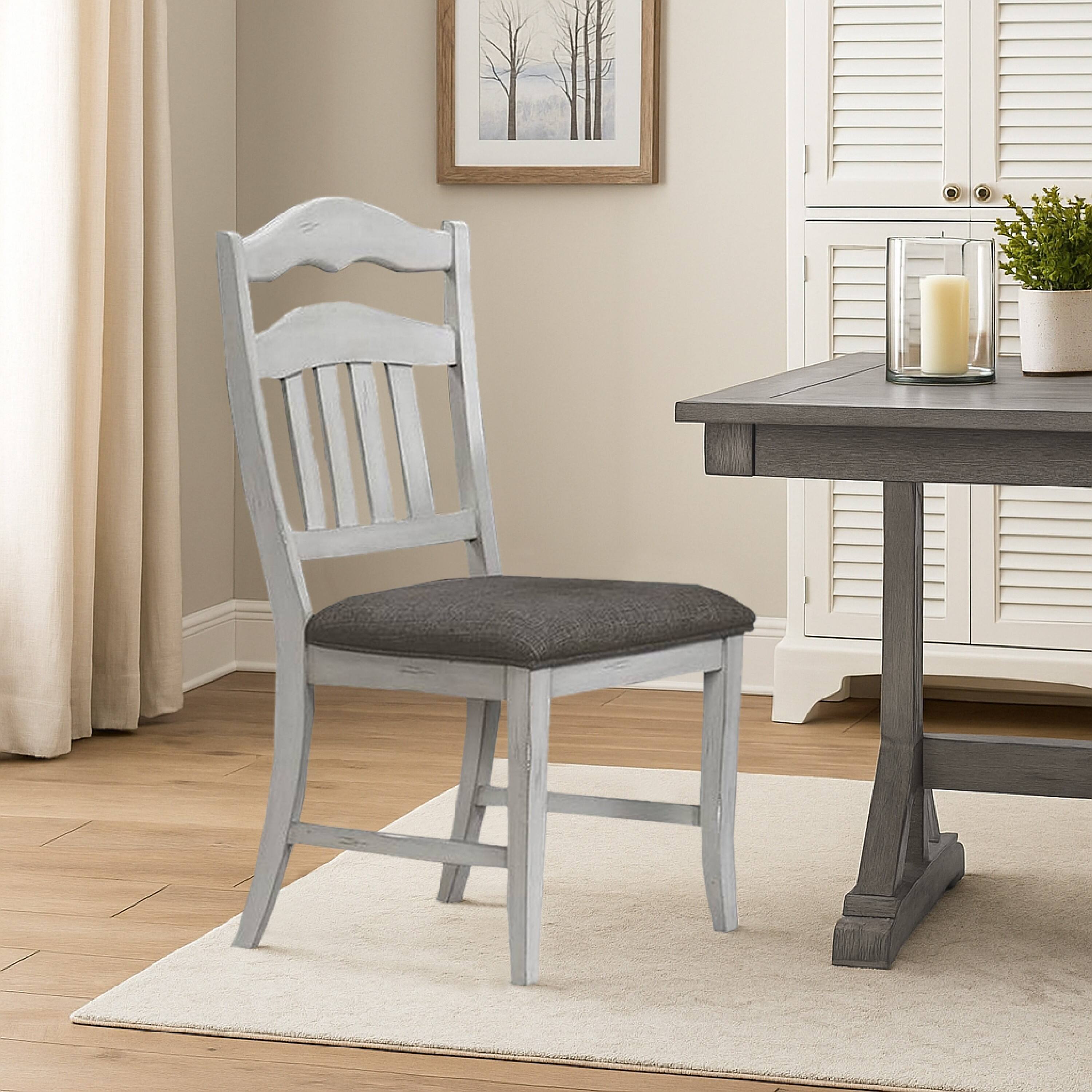 Manhattan Lane Zeke Dining Chairs, Set of 2, Ladder Back, Classic Wood ...