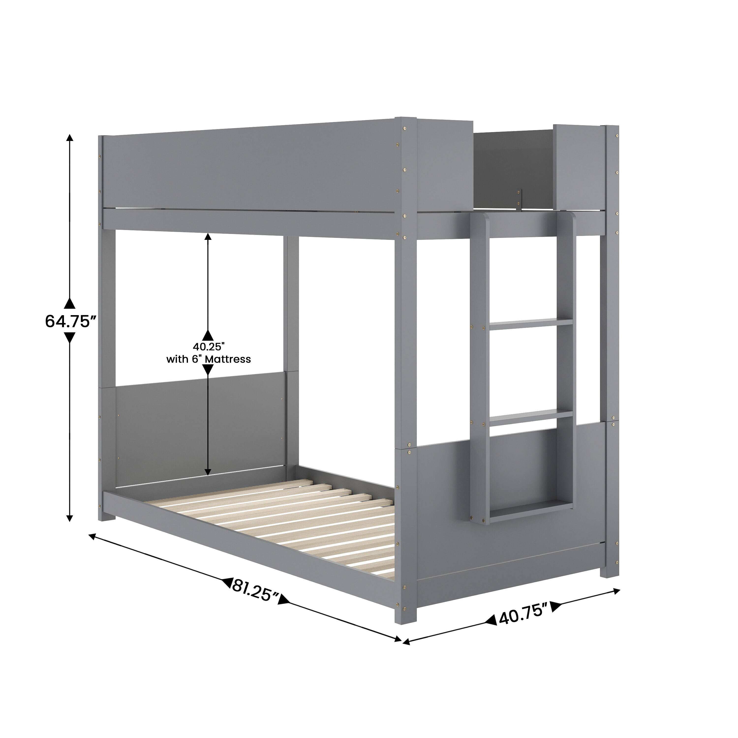 64.75" x 40.25" with 6" Mattress  
81.25" x 40.75"