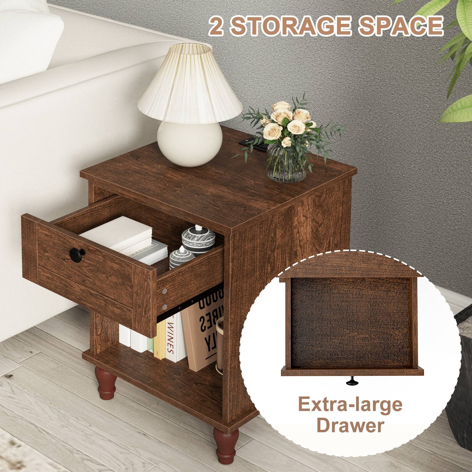 2 STORAGE SPACE

Extra-large Drawer