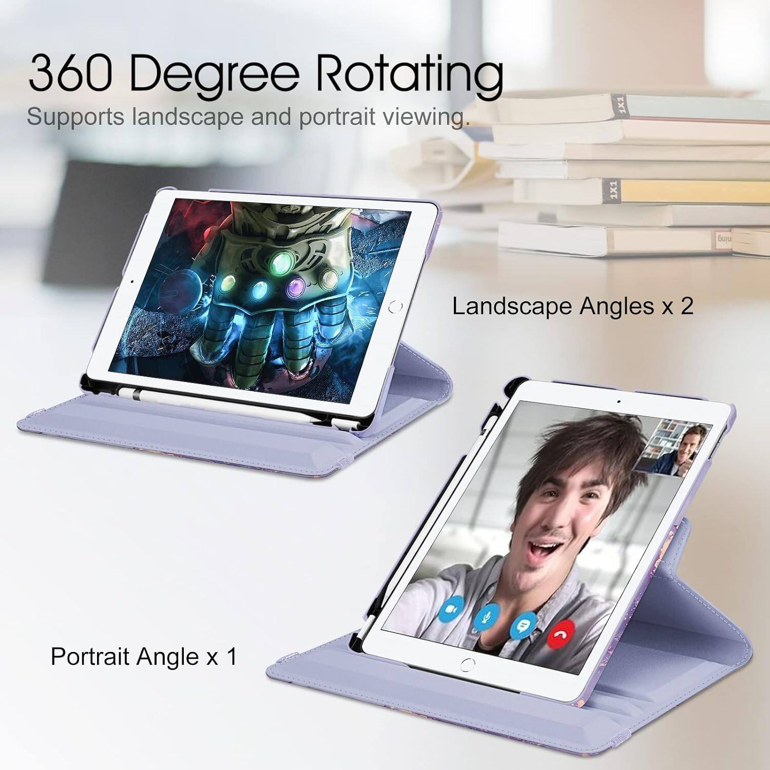 360 Degree Rotating  
Supports landscape and portrait viewing.  
Landscape Angles x 2  
Portrait Angle x 1