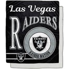 Pegasus - Las Vegas Raiders 50" x 60" Retro Emblem Flannel Fleece Sherpa Blanket - Multicolor