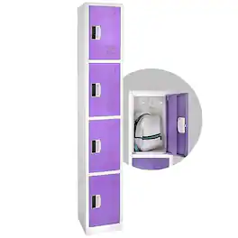 AdirOffice - Storage Locker 629-Series 72" H 4-Tier Steel Digital Lock 4-Shelf Locker - Purple