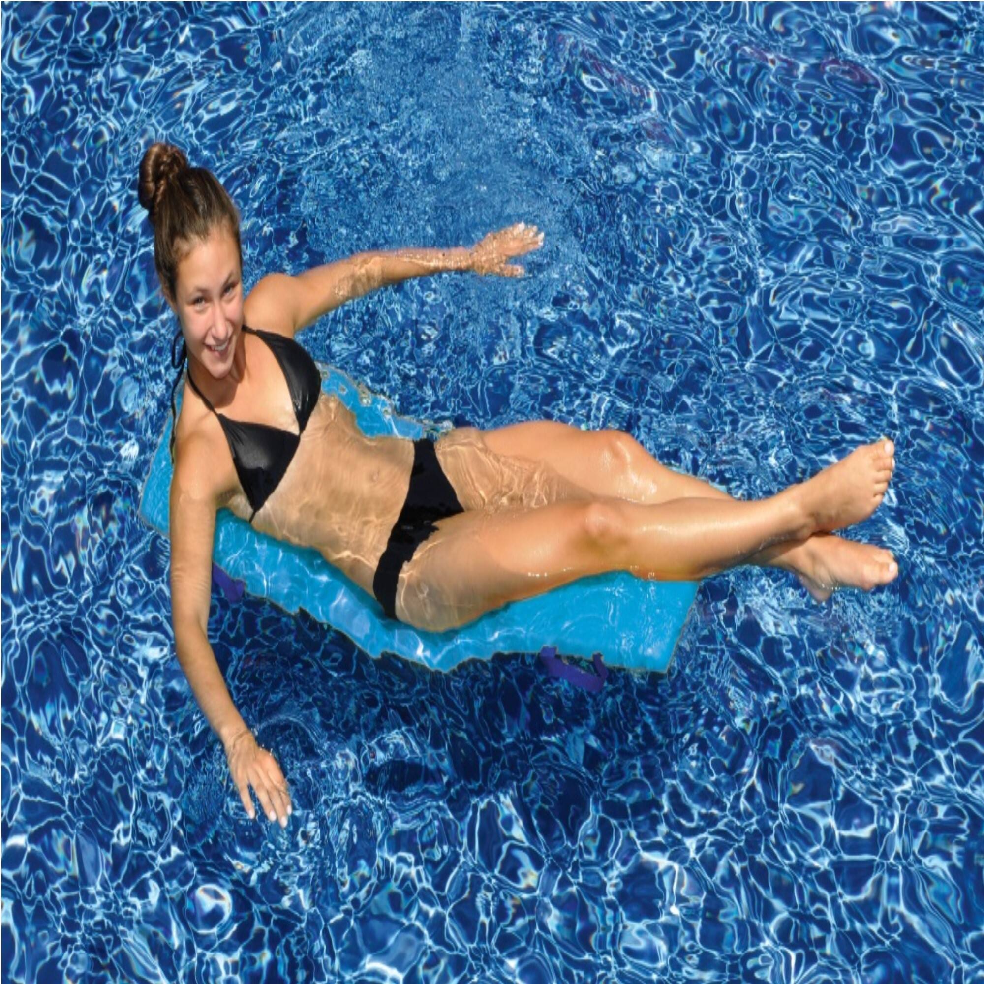 Alt View 3. Swim Central - Foldable Flip and Float Swimming Pool Lounger Raft - 47" - Blue - Blue.