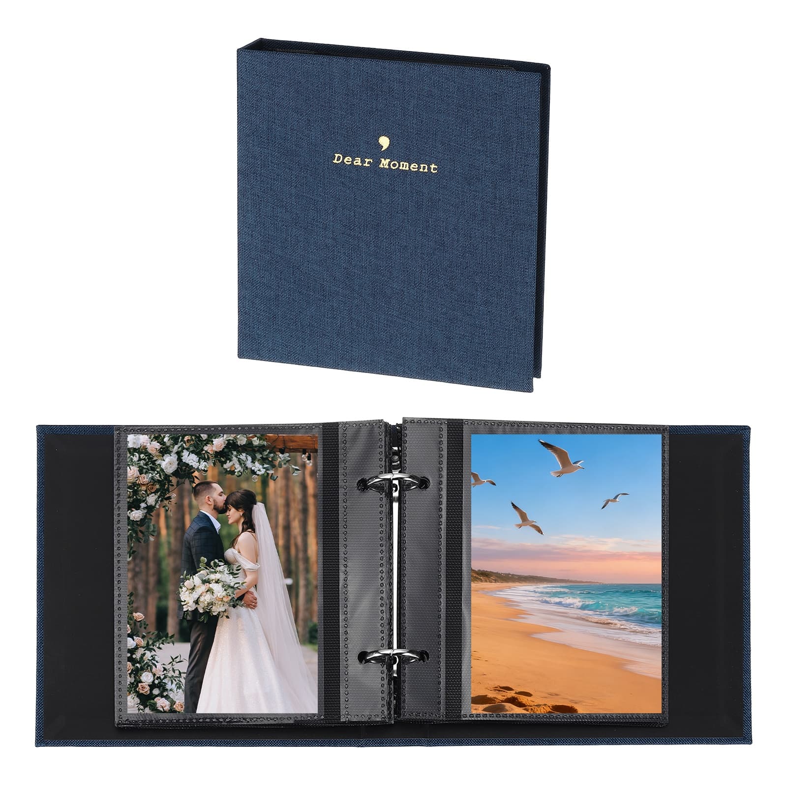 Unique Bargains - Small Photo Album 5.9x5.7 Inch Linen Picture Book, 25 Pages Holds 50 Photos Art Presentation Folder - Navy Blue price history on PriceWatchPro