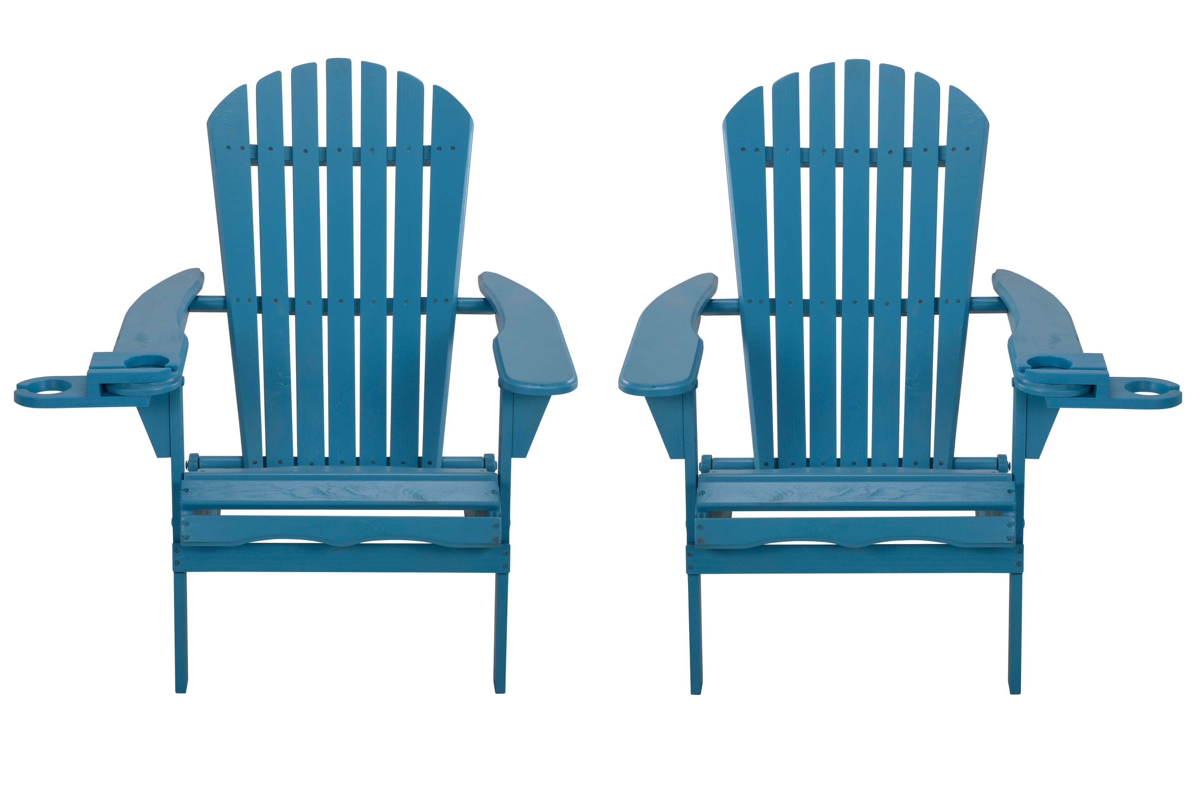 Jiallo - Foldable Adirondack Chair with cup holder set of 2 - Sky Blue price history on PriceWatchPro